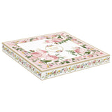 Porcelán osztott kínáló tálca 25x25 cm díszdobozban – Rózsa mintás Chant des Roses