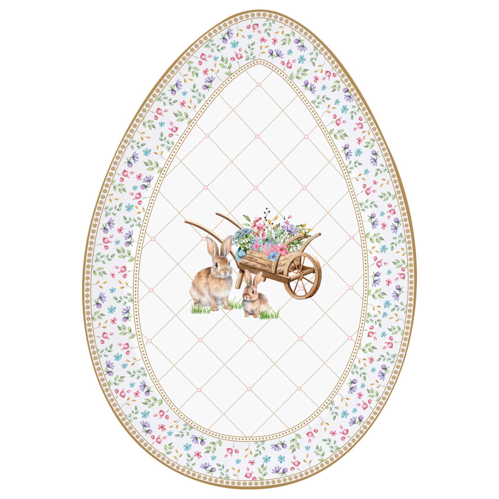Spring Bloom húsvéti porcelán asztali tojás formájú kínáló tálca díszdobozban