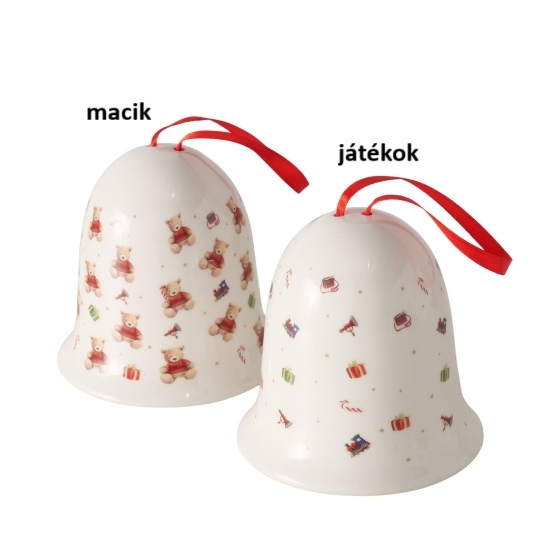 Karácsonyi Kerámia harang két féle 10,5 cm