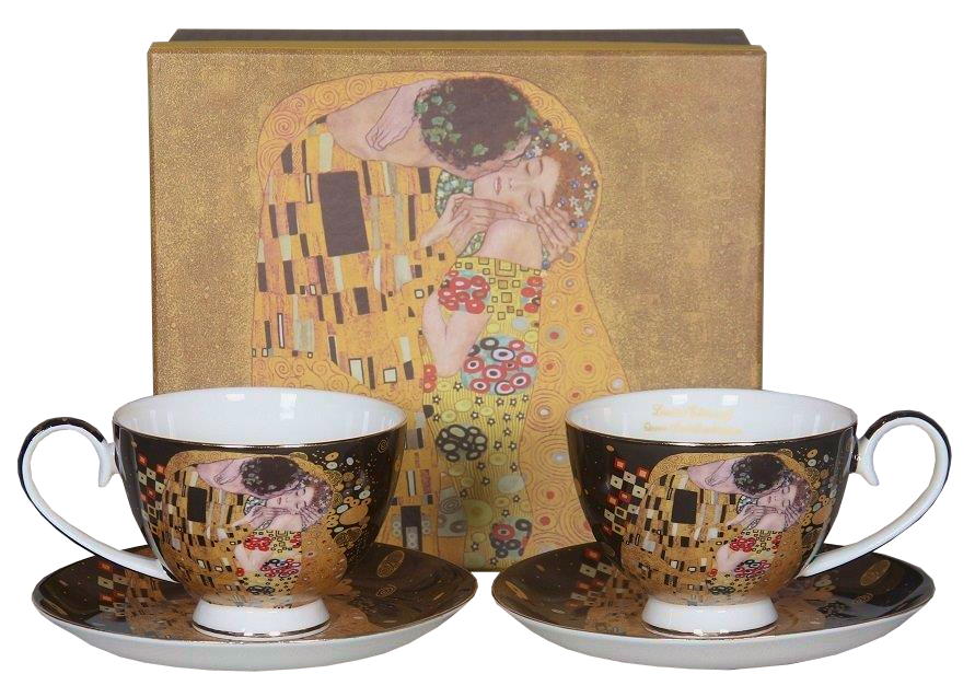 Gustav Klimt porcelán csésze aljjal 2 személyes 250 ml A Csók