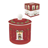 Karácsonyi porcelán kis keksztároló 10,5x13 cm díszdobozban Festive Avenue