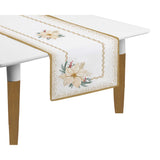 Karácsonyi mikulásvirág mintás asztali futó 45x140 cm 2 db-os pamut White Elegance