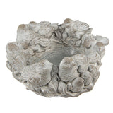 Szürke kő kaspó madaras Ø 27x12 cm