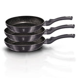 3 részes indukciós serpenyő szett szürke Berlinger Haus Metallic Line Carbon Edition