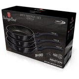 3 részes indukciós serpenyő szett szürke Berlinger Haus Metallic Line Carbon Edition