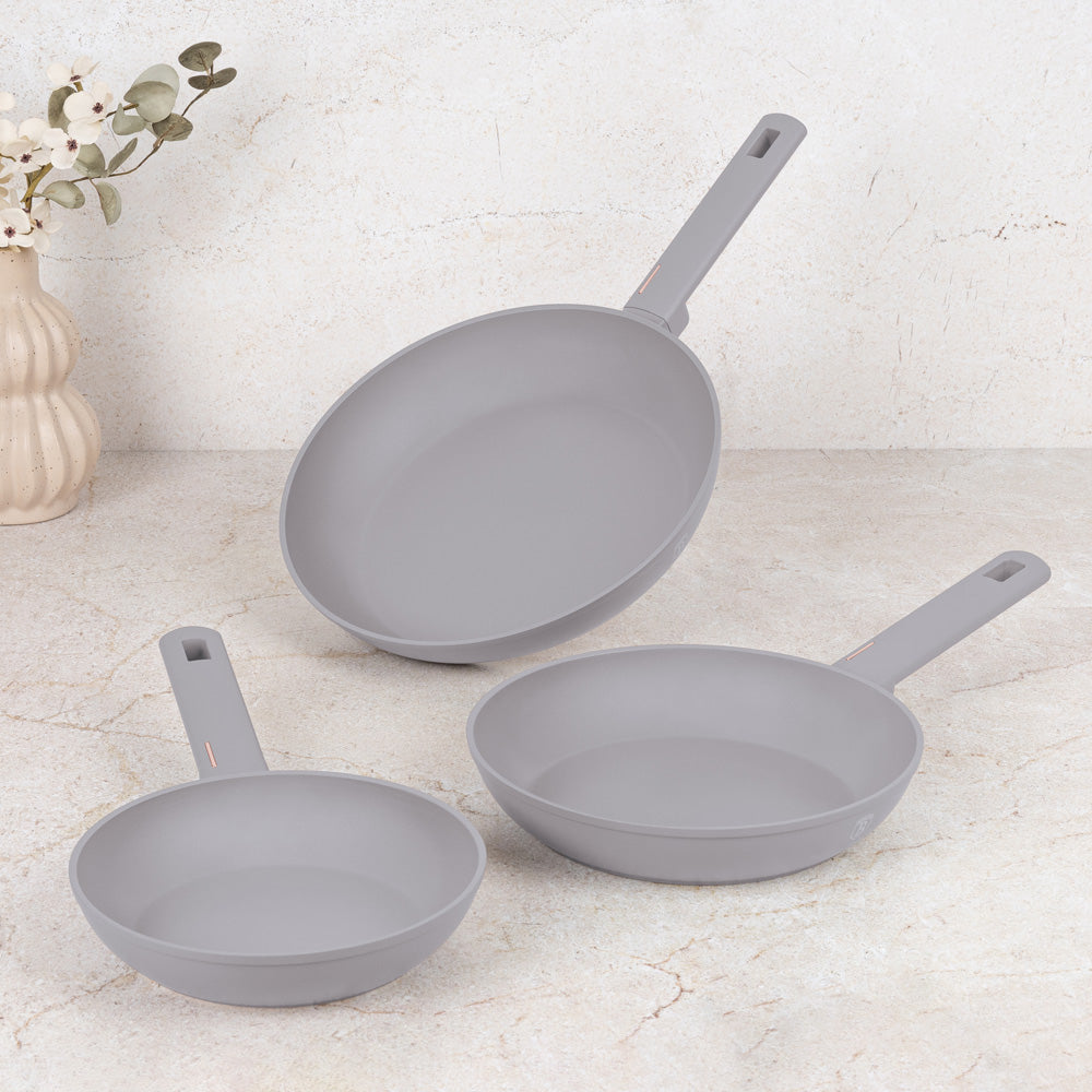 3 részes serpenyő szett Indukciós tapadásmentes Berlinger Haus Taupe Collection