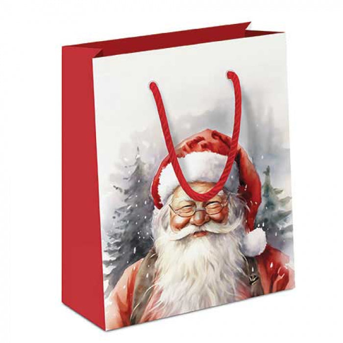 Karácsonyi télapós papír ajándéktáska 22x13x25 cm Happy Santa