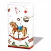 Karácsonyi hintalovas háromrétegű papírzsebkendő 10 db-os Christmas Toys fehér