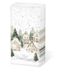 Karácsonyi havas házak mintás papír zsebkendő 10 db-os Snowy Houses
