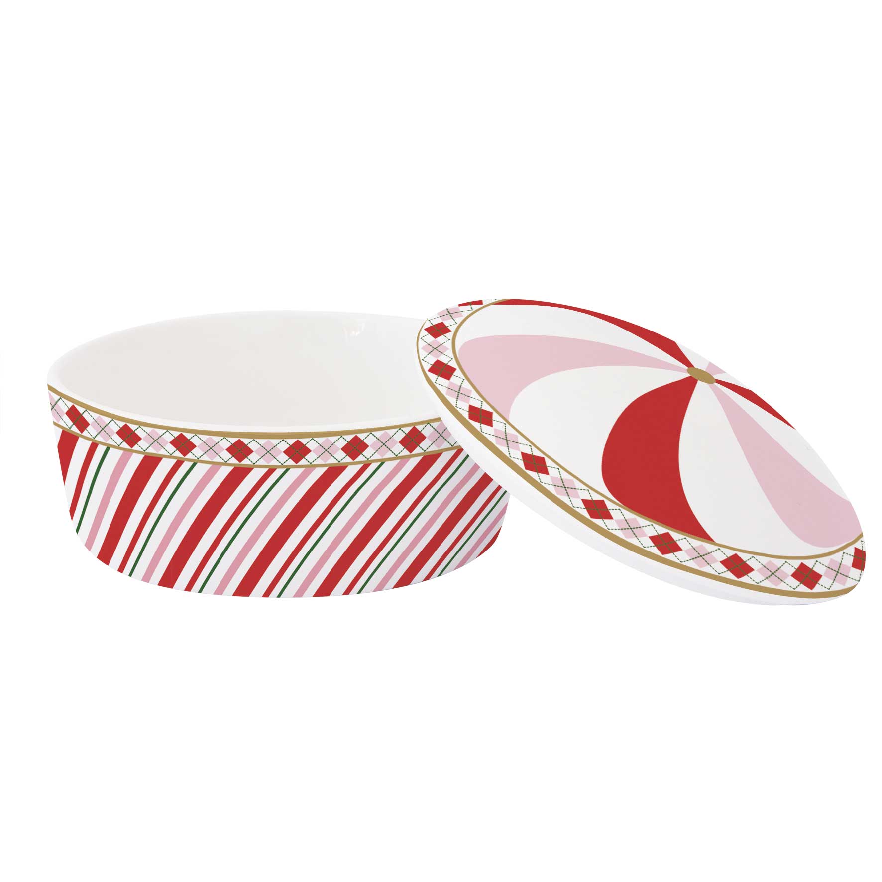 Karácsonyi Porcelán kis cukorka tartó tálka 10 cm díszdobozban Christmas Twist