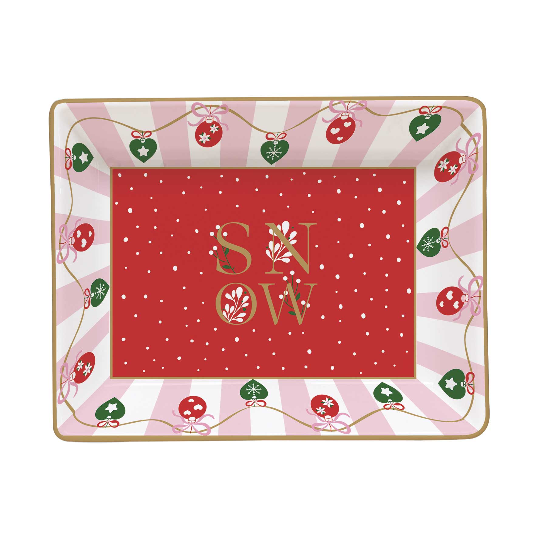 Karácsonyi Porcelán kis kínáló tálka 14x11 cm díszdobozban Christmas Twist