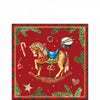 Karácsonyi hintalovas háromrétegű papírszalvéta 25x25 cm 20 db-os Christmas Toys piros