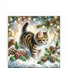 Karácsonyi cicás háromrétegű papírszalvéta 25x25 cm 20 db Cute cat in the snow