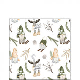Karácsonyi háromrétegű papírszalvéta 25x25 cm 20 db Forest gnomes