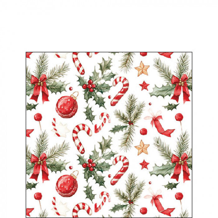 Karácsonyi háromrétegű papírszalvéta 25x25 cm 20 db-os Christmas Elements