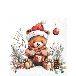 Karácsonyi macis szalvéta 25x25 cm 20 db-os Teddy’s Gift