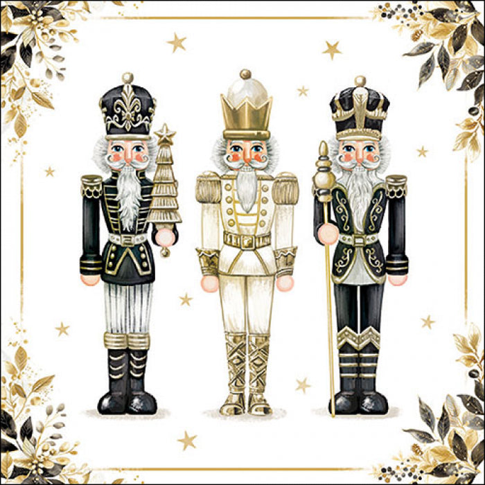 Karácsonyi diótörős háromrétegű papírszalvéta 33x33 cm Royal Nutcrackers