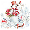 Karácsonyi hóemberes háromrétegű papírszalvéta 33x33 cm 20 db-os Sporty Snowmen