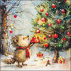 Karácsonyi háromrétegű papírszalvéta 33x33 cm 20 db Ajándékos Süni