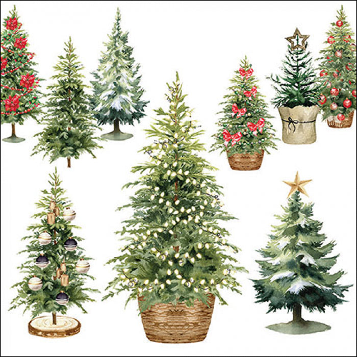 Háromrétegű karácsonyi papírszalvéta 33x33 cm 20 db Tree collection