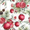 Háromrétegű karácsonyi papírszalvéta 33x33 cm 20 db Gránátalma