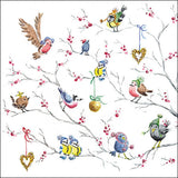 Háromrétegű karácsonyi papírszalvéta 33x33 cm 20 db Birds on tree
