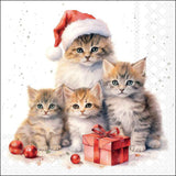 Karácsonyi cicás szalvéta 33x33 cm 20 db-os Meaowy Christmas