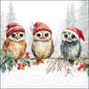 Karácsonyi baglyos szalvéta 33x33 cm 20 db-os Wise Owls