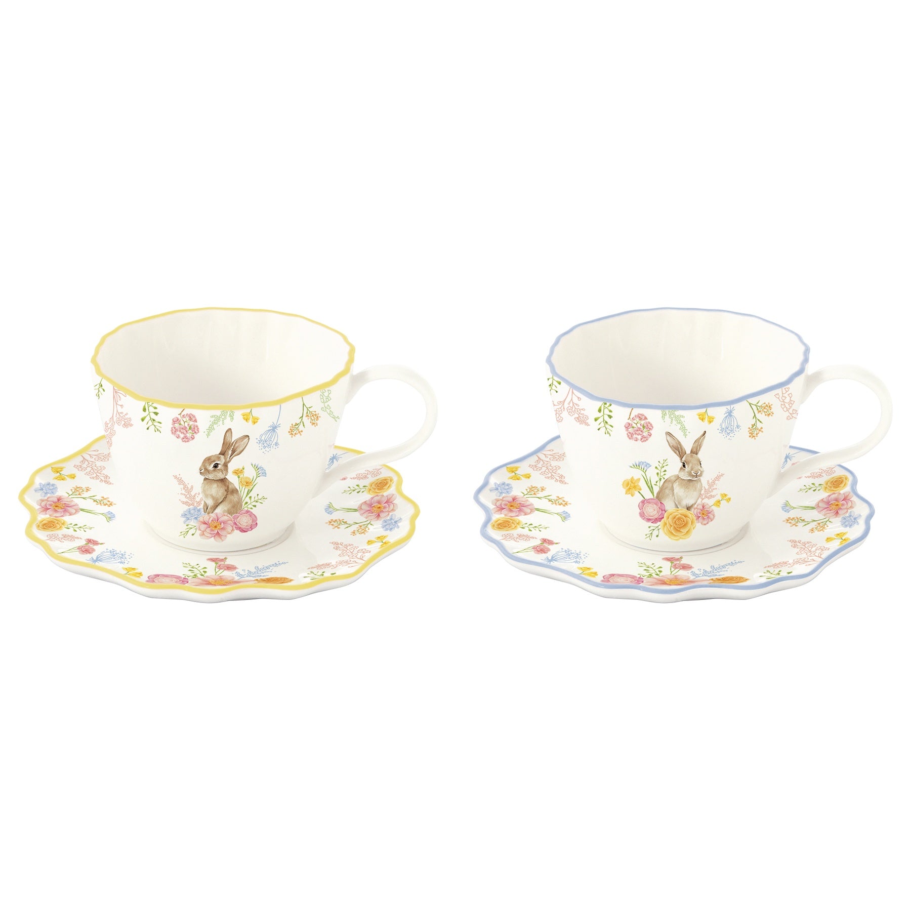 Húsvéti nyuszis porcelán eszpresszó kávés csésze + alj 120 ml 2 db díszdobozban