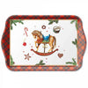 Karácsonyi hintalovas műanyag konyhai kis tálca 13x21 cm Christmas Toys
