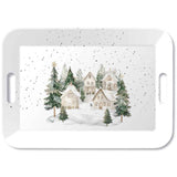 Karácsonyi havas házak mintás melamin tálca 33x47 cm Snowy Houses