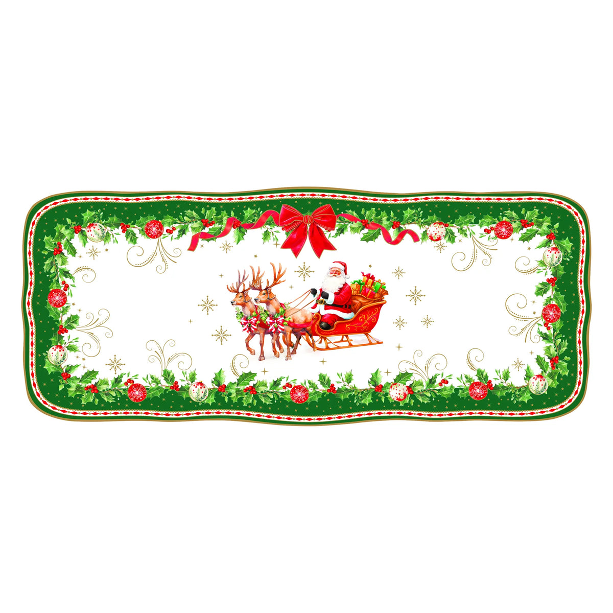 Karácsonyi porcelán tálca 36x15 cm díszdobozban Christmas Heritage