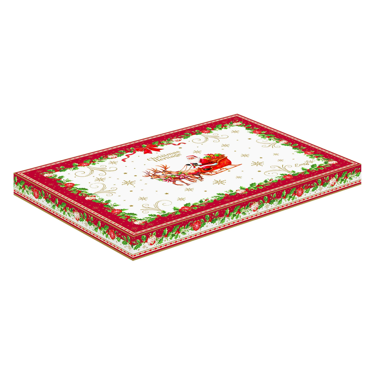 Karácsonyi porcelán ovál tálca 36x25 cm díszdobozban Christmas Heritage