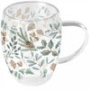 Karácsonyi duplafalú borosilicate üveg csésze 0,35L Collection of Leaves