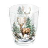 Karácsonyi szarvas mintás üvegpohár 250 ml Winter Stag
