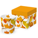 Őszi Gingko leveles porcelán bögre 400 ml