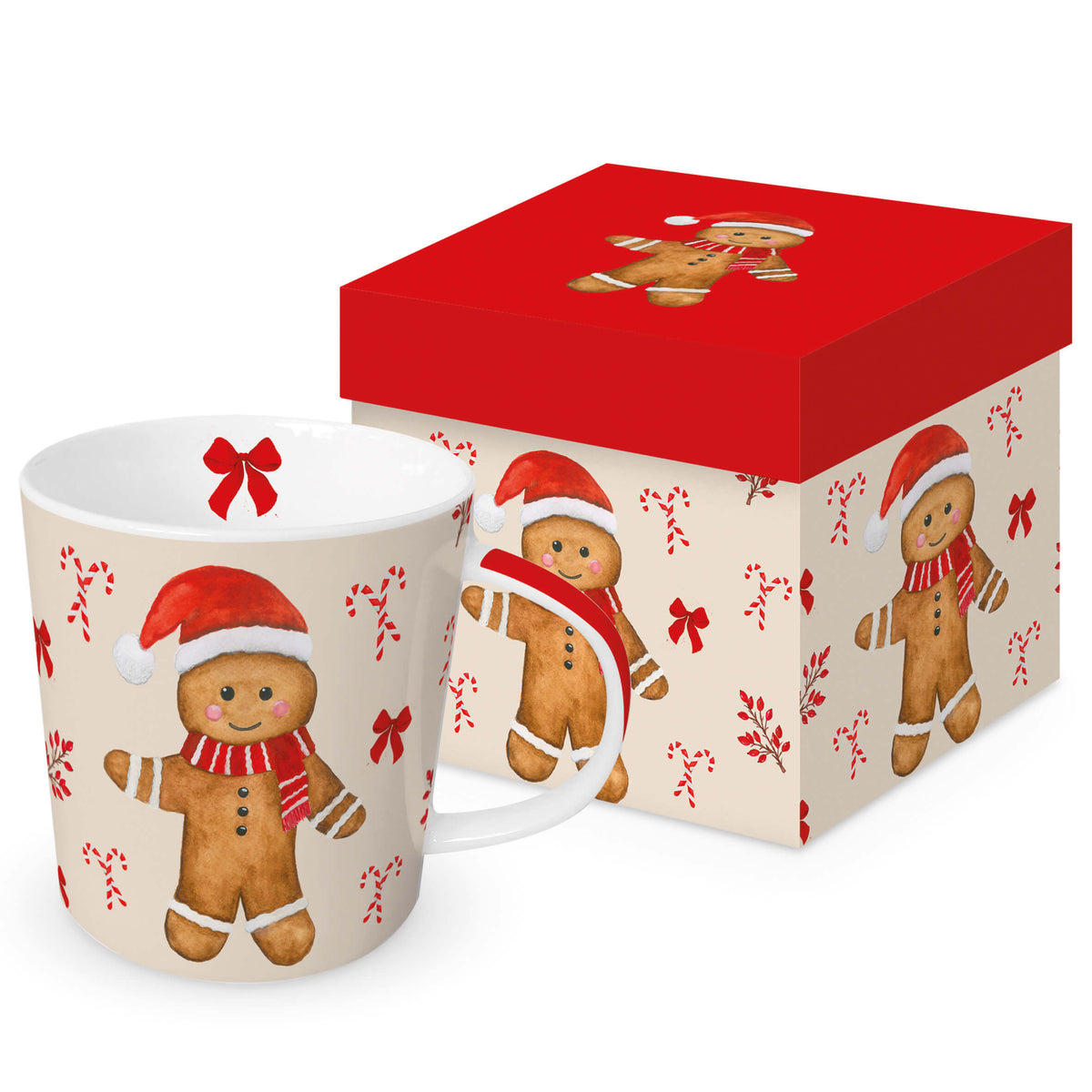 Karácsonyi bögre mézeskalács babás porcelán díszdobozzal 0,4l