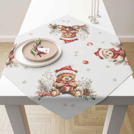 Karácsonyi macis pamut asztalterítő 90x90 cm Teddy’s Gift