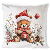 Karácsonyi macis pamut párnahuzat 40x40 cm Teddy’s Gift