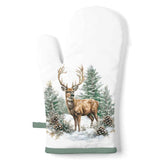 Karácsonyi szarvas mintás edényfogó kesztyű 18x30 cm Winter Stag