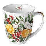 Karácsonyi porcelán bögre 400 ml Téli Narancsvarázs