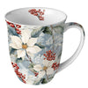 Karácsonyi mikulásvirág mintás porcelán bögre 400 ml Winter Poinsettia