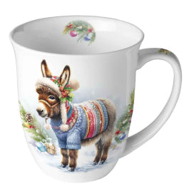 Karácsonyi csacsis porcelán bögre 400 ml Wooly Donkey