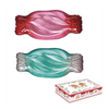 Karácsonyi Üvegtál szett 2 db-os 20,5x9 cm szaloncukor forma díszdobozban Sweet Christmas