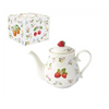 Porcelán teáskanna 850 ml eper mintás