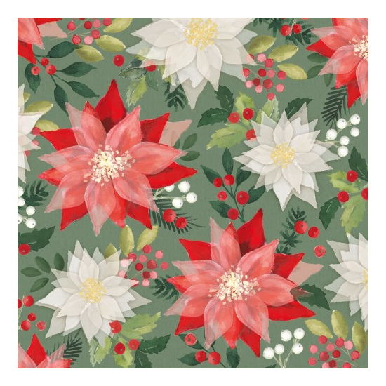 Karácsonyi szalvéta Poinsettia 33x33 cm 20 db-os