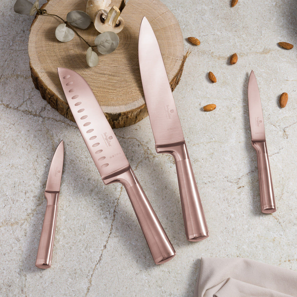 4 részes minőségi rose gold késkészlet Berlinger Haus Taupe Collection