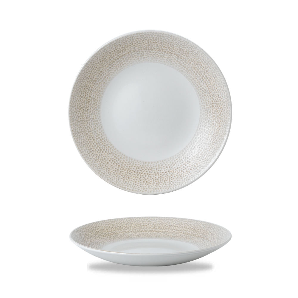 Churchill Isla Spinwash homokszínű kerámia tányér mély 25,5 cm COUPE