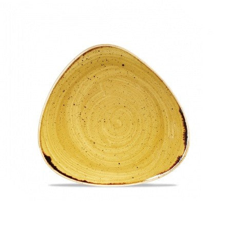 Churchill Stonecast Mustard barna kerámia háromszög tányér 22,9 cm