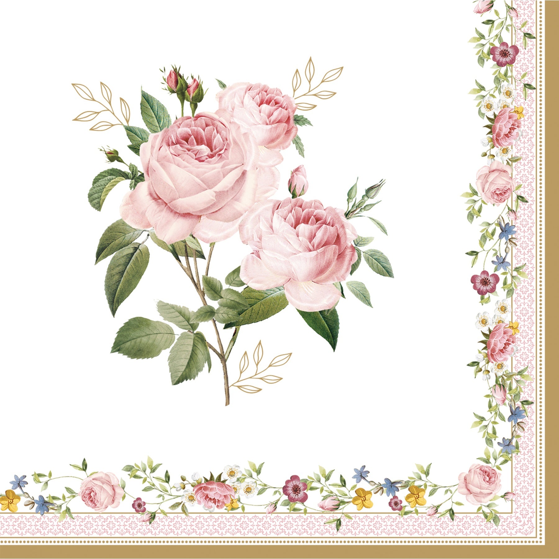 Rózsa mintás Papírszalvéta 33x33cm 20 db-os Chant des Roses
